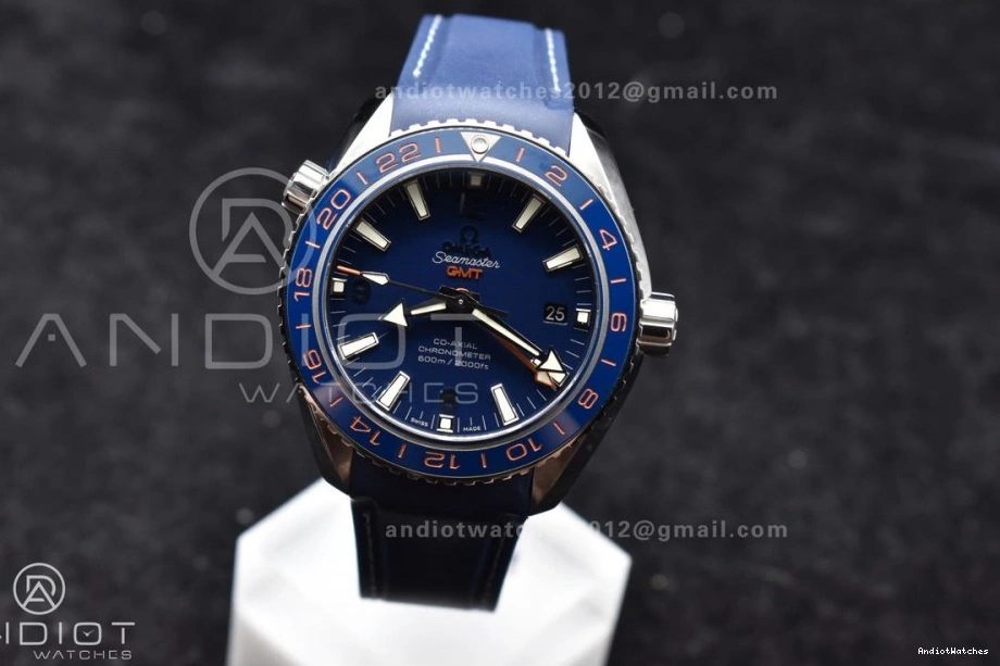 Strap GMT Ceramic Clone Ocean Bezel on Blue Blue 600M Dial Rubber Trendsetting Co-Axial Planet VSF Edition Best 1009 1:1 Super 43.5mm A8605 1219